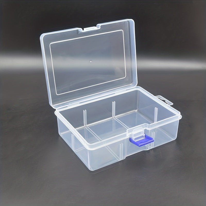 2pcs Medium Transparent Plastic Storage Boxes for Jewelry Crafts Cosmetics