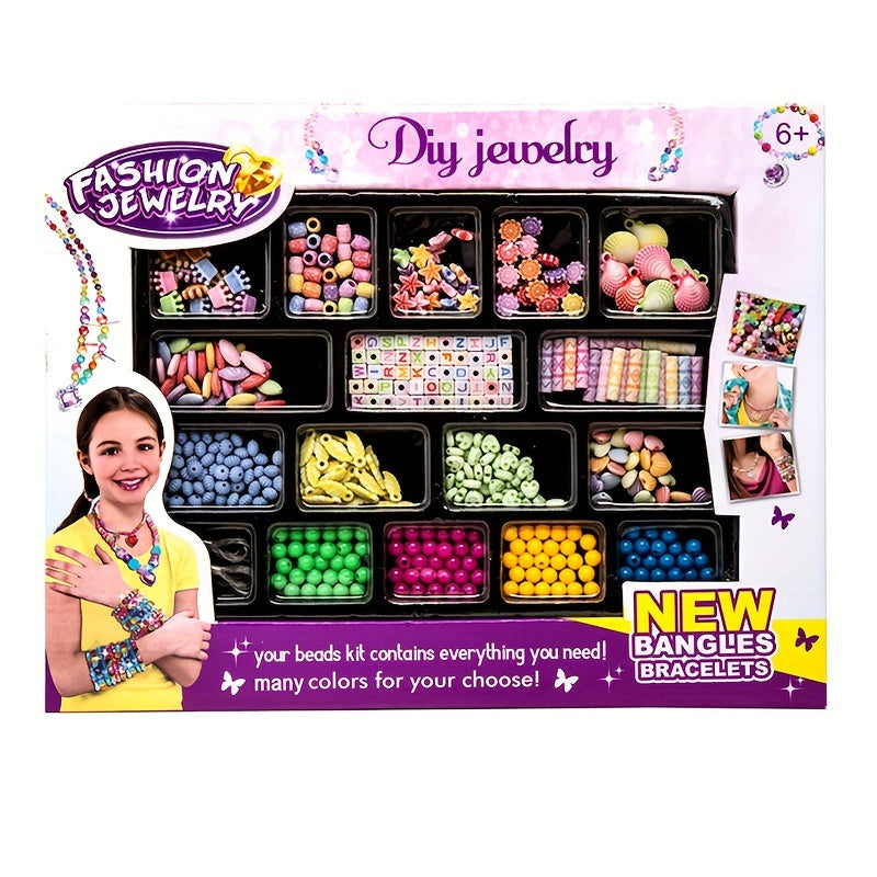 DIY Charm Bracelet Making Kit 240pcs Beads Chains Craft Girls Gift Set