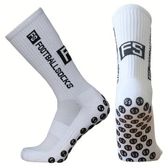 Breathable Anti-Slip Mid Calf Socks Outdoor Sports Football Letter Pattern