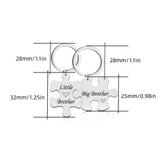 Big & Little Sister Puzzle Keychains Set Bag Purse Ornament