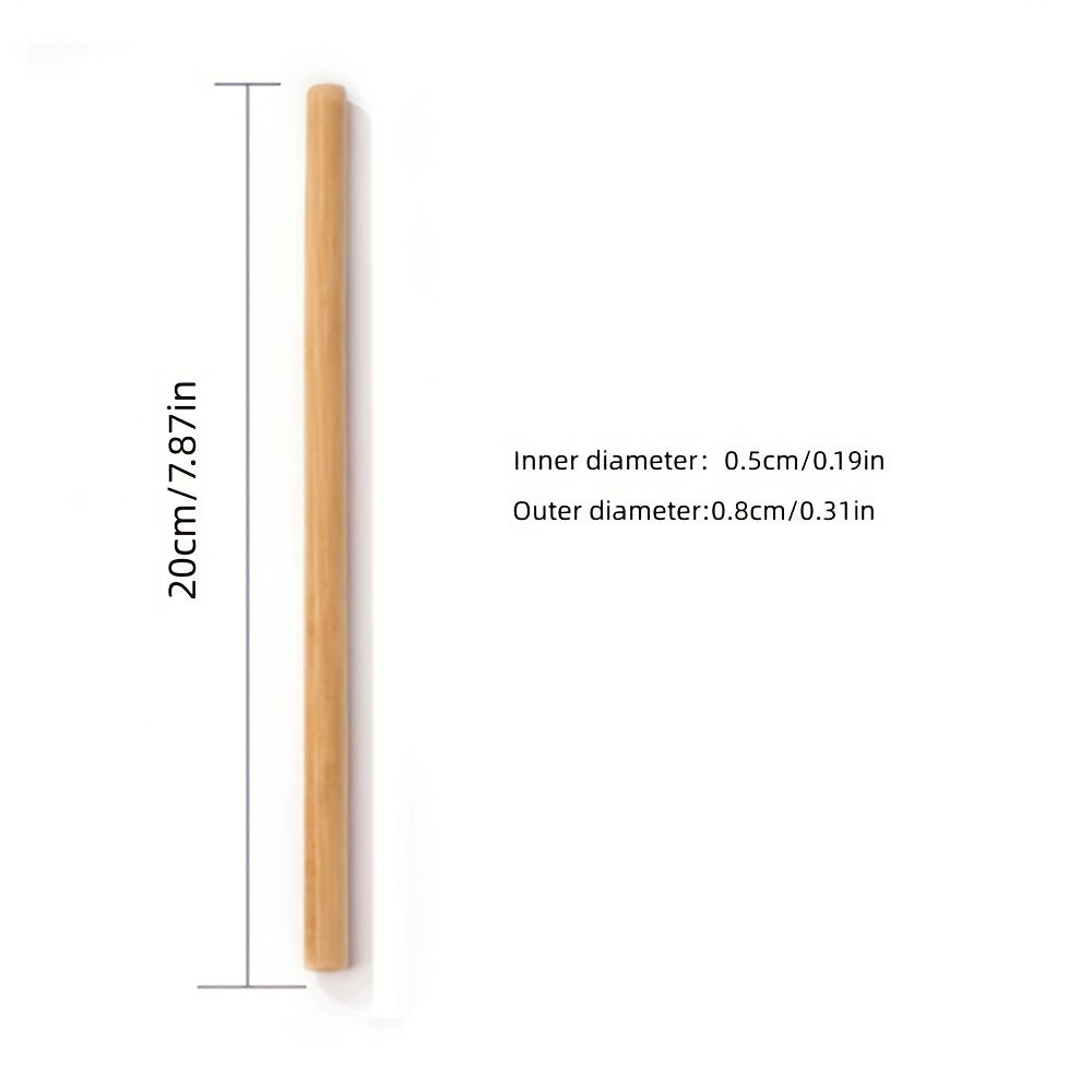 10 Bamboo Drinking Straws BPA-Free for Parties Weddings Picnics