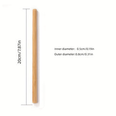 10 Bamboo Drinking Straws BPA-Free for Parties Weddings Picnics