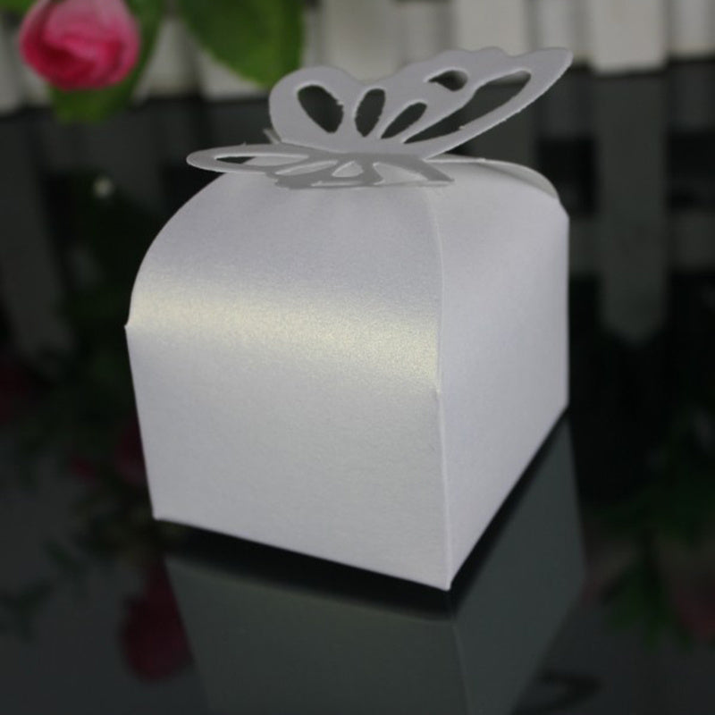 10pcs Pearlescent Paper Hollow Butterfly Gift Packaging Box Pack