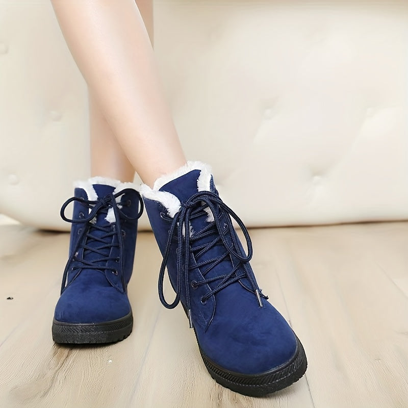 Women's Platform Snow Boots Plush Lined Winter Short Boots