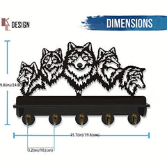 Wolf Wall Hanger Animal Rack Heavy Duty Hooks Hallway Kitchen Office