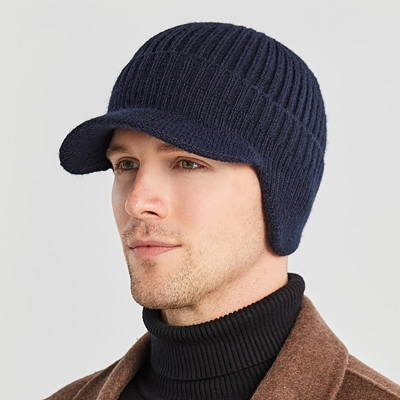 Men's Thickened Wool Winter Hat Ear Protection Knitted Hat