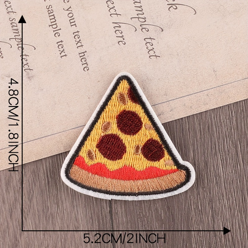 8pcs Food Embroidery Patches Pizza Hamburger Banana Watermelon Sew DIY