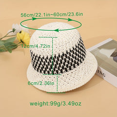 Crochet Bucket Hat Hollow Out Breathable Casual Cloche Summer Outdoor