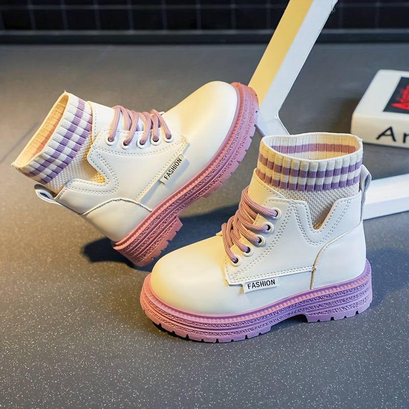 Girls Ankle Lace Up Boots Non Slip Comfortable Indoor Outdoor Travel