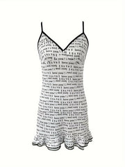 V Neck Ruffle Home Dress Women's Loungewear & Dresses