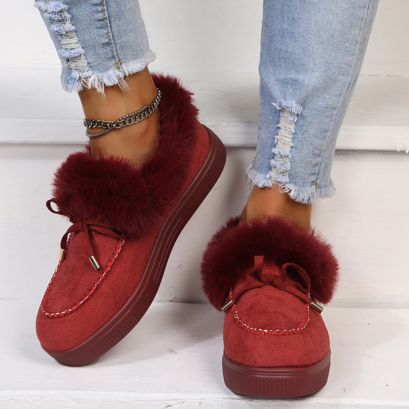 Women's Slip On Thermal Snow Shoes Winter Footwear