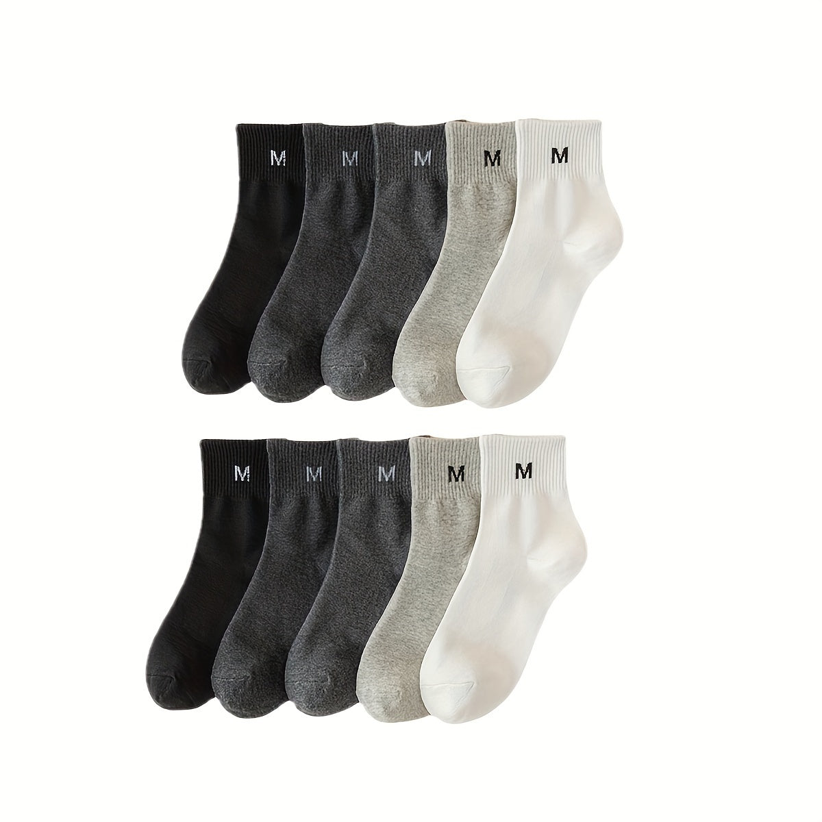 10 Pairs Letter Print Socks Soft Women's Mid Tube Stockings