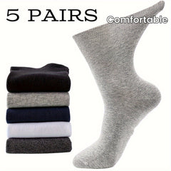 5 Pairs Unisex Diabetic Socks Breathable Polyester Blend Ideal Gift