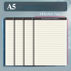 5pcs A5 A6 Upturned PP Paper w/ Plastic Cover Horizontal Vertical Flip Notebook