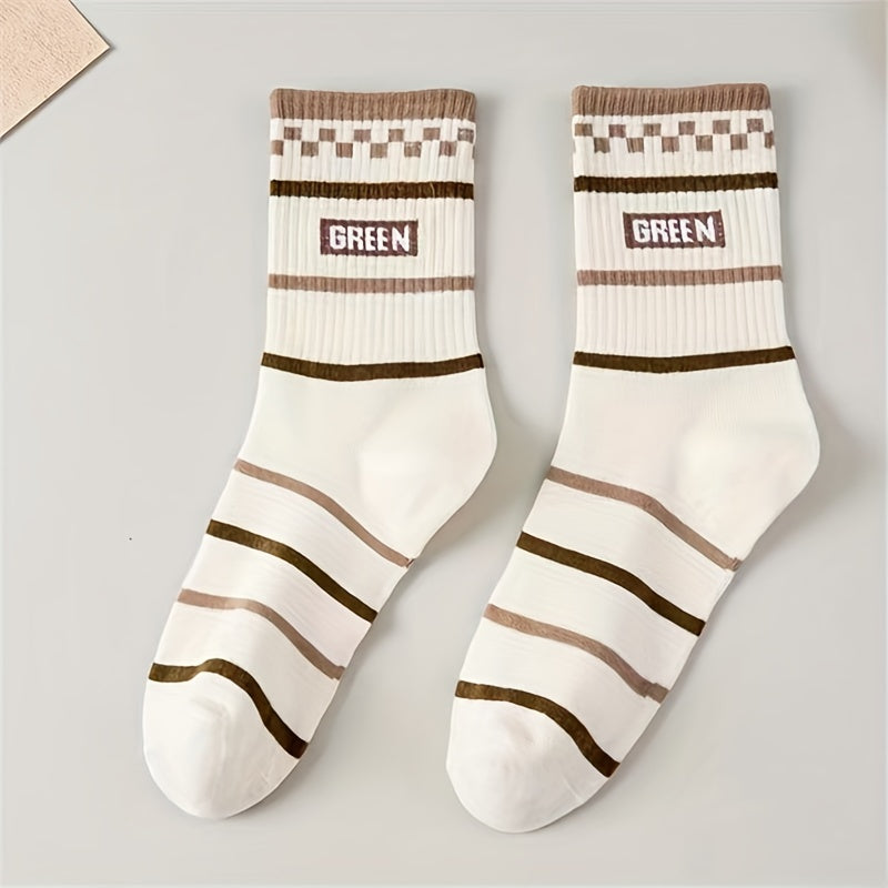 5 Pairs Letter Print Socks for Women