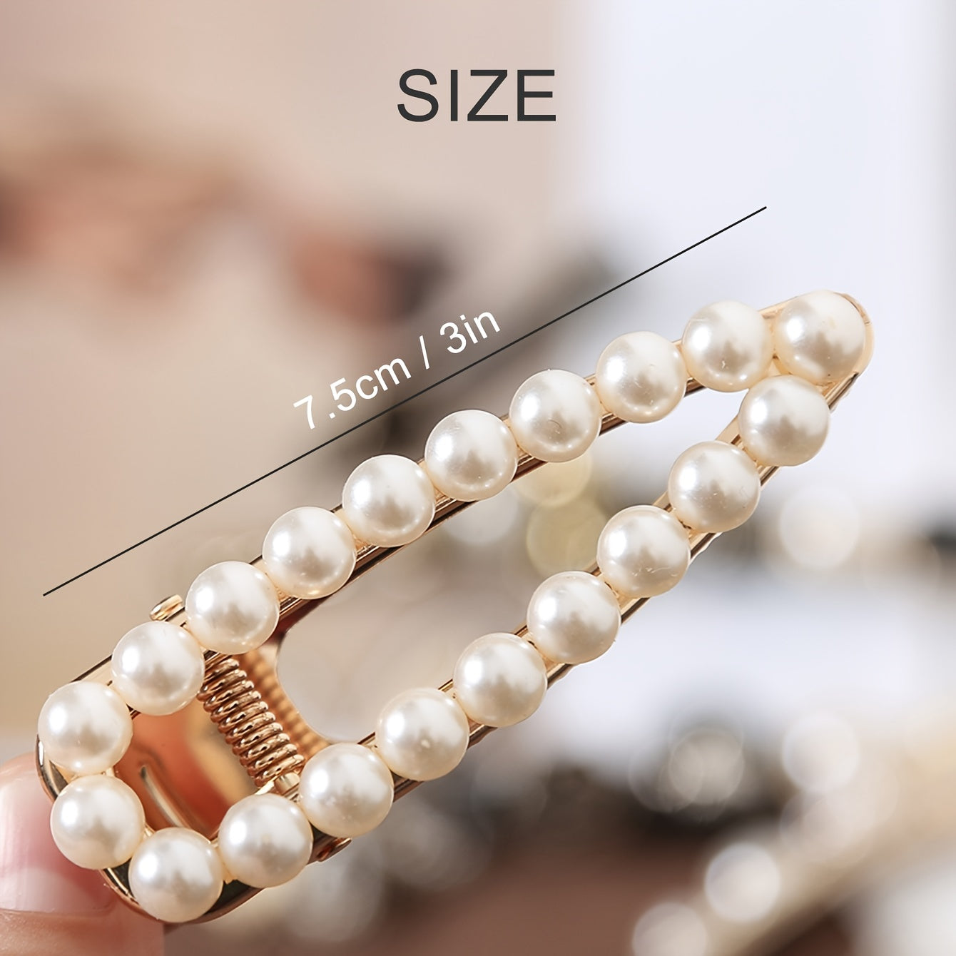 6pcs Faux Pearls Hair Clips Bling Hair Pins Headwear For Girls