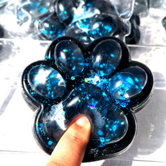 Glittery Cat Paw Squeeze Toy TPR Material Interactive Sensory Toy
