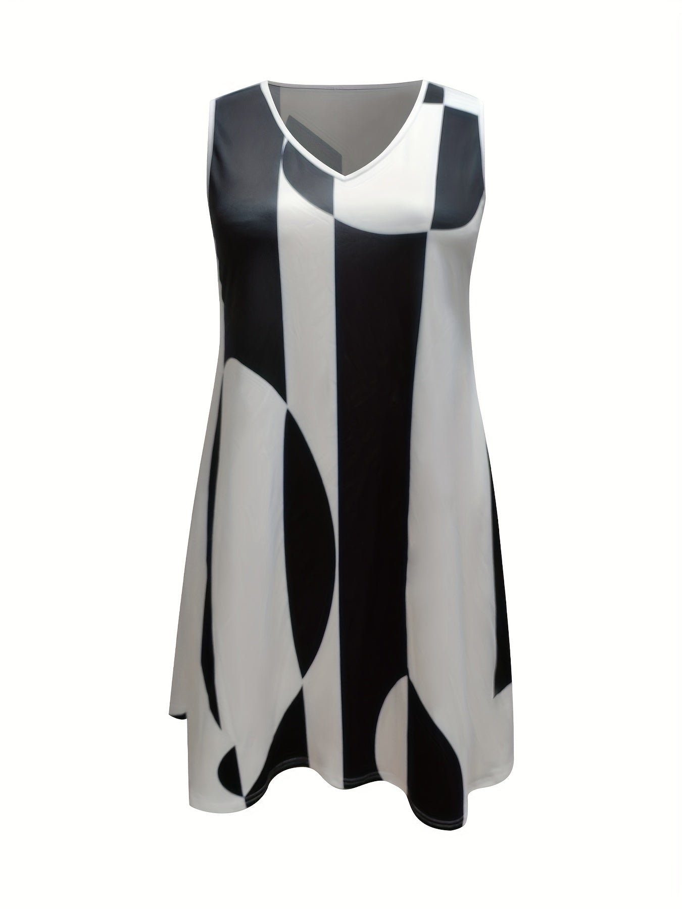  Anchor Print V Neck Tank Dress