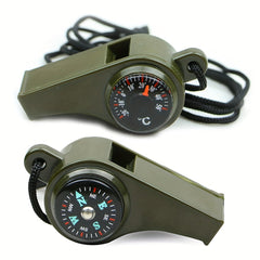 3-in-1 Emergency Survival Whistle with Compass & Thermometer