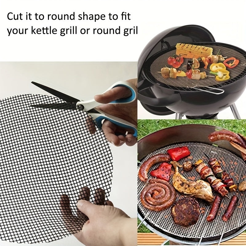 2 BBQ Grill Mat Non Stick Reusable Heat Resistant Mesh Oven Baking