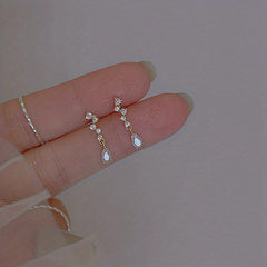 Zircon Stud Earrings 14K Plated Daily Wear Jewelry