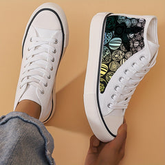 Girl's High Top Easter Egg Pattern Skate Shoes