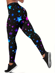 Women's Star Pattern Leggings for Fitness Yoga Running
