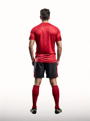 Men's Breathable Striped Top & Casual Stretch Shorts Set for Sports