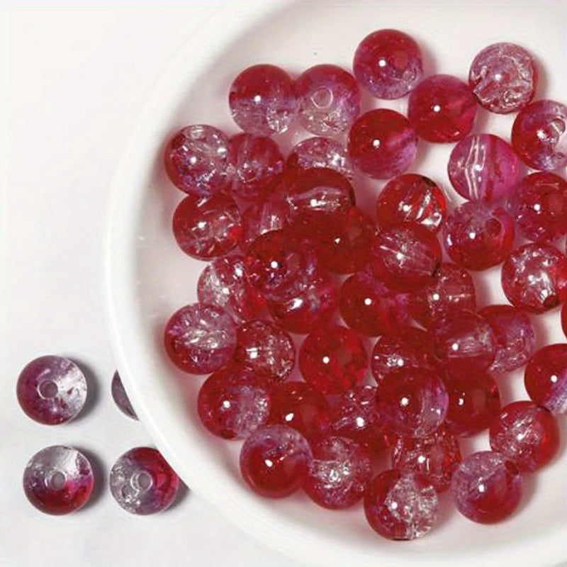 40pcs Cracked Glass Beads Crystal Loose Beads for Jewelry Making