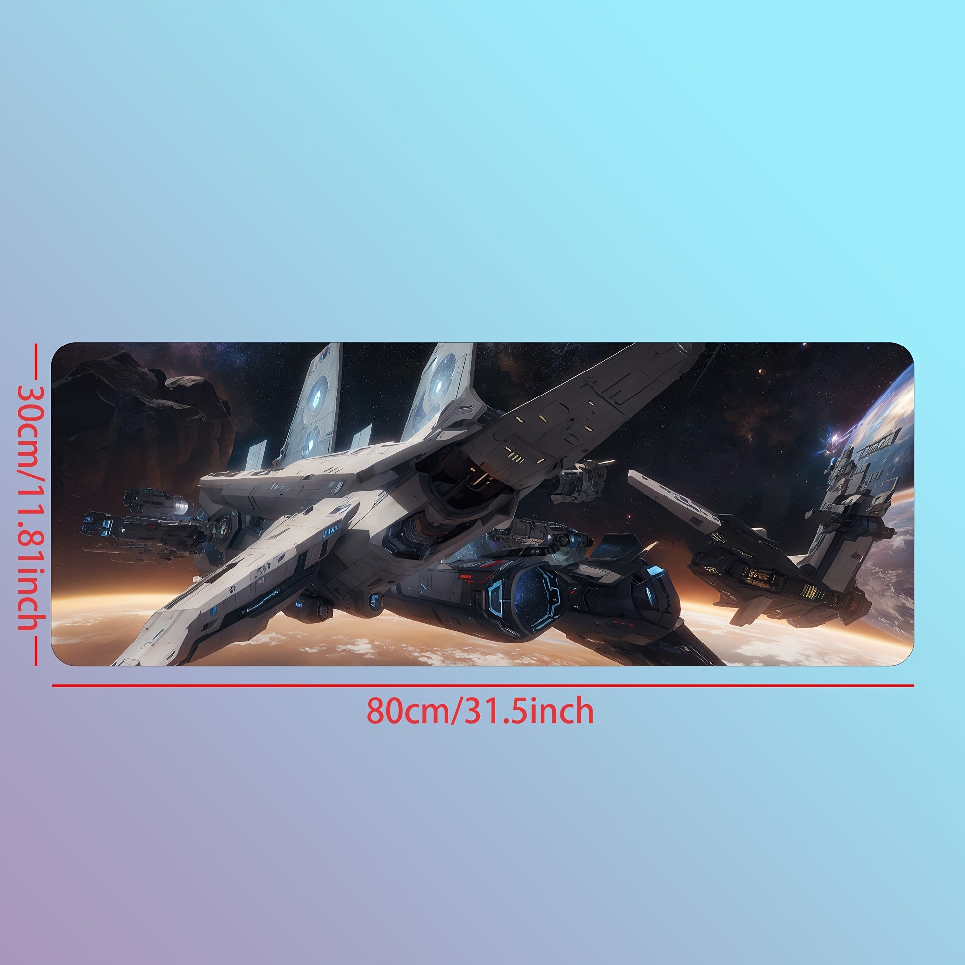 Large Star Battleship Mouse Pad - Non Slip Desk Pad