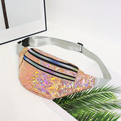 Holographic PVC Chest Bag Waterproof Crossbody Fanny Pack