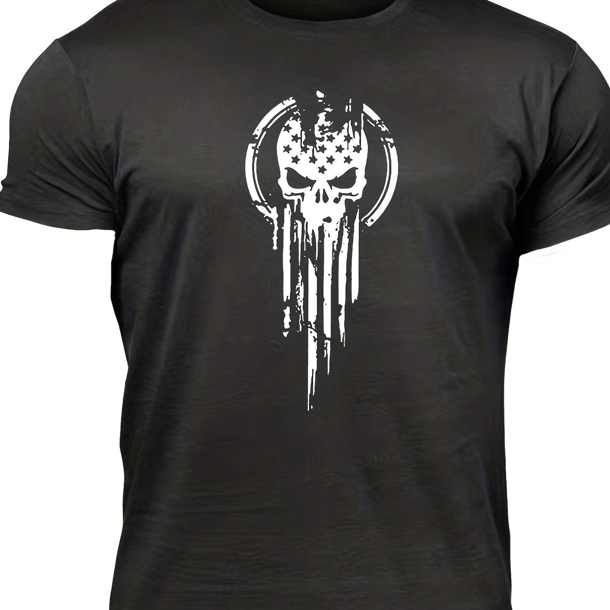 Vintage Skull Graphic T-Shirt for Men Comfortable Crew Neck Tee