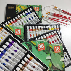 Acrylic Paint Set 31pcs with Brushes & Palette