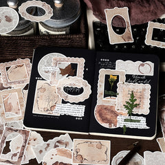 40-Piece Lace Frame Vintage Journal Backing Paper Set - Various Shape