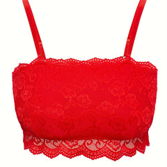  Lace Square Neck Solid Bralette