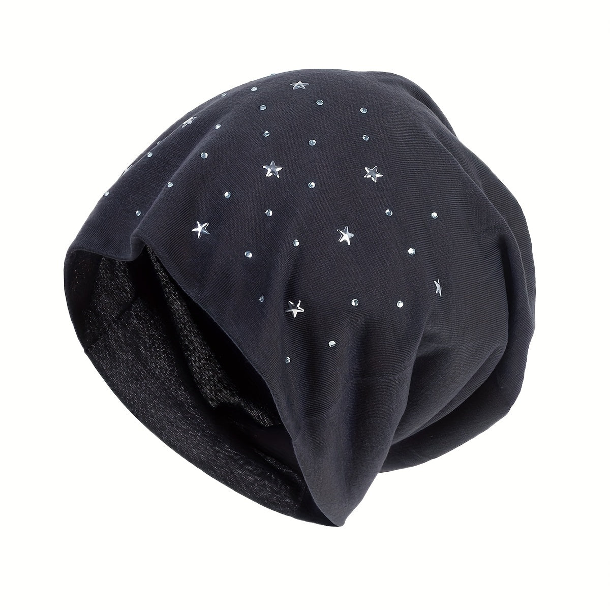Rhinestone Slouchy Beanie Hip Hop Skull Cap Elastic Bonnet Chemo Hats