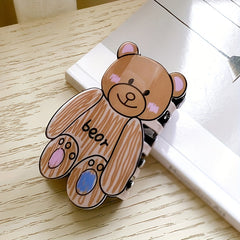 Cartoon Bear Decor Hair Claw Clip Acrylic Hair Claw Nonslip Ponytail Holder