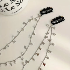 Braided Hair Chain Headdress Ponytail Star Charm Hair Accessories