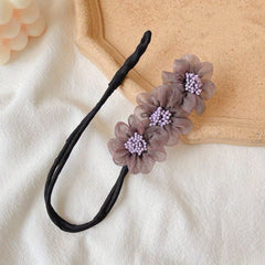 Flower Hair Tie Hair Styler Bun Maker Ponytail Holder Hair Accessories