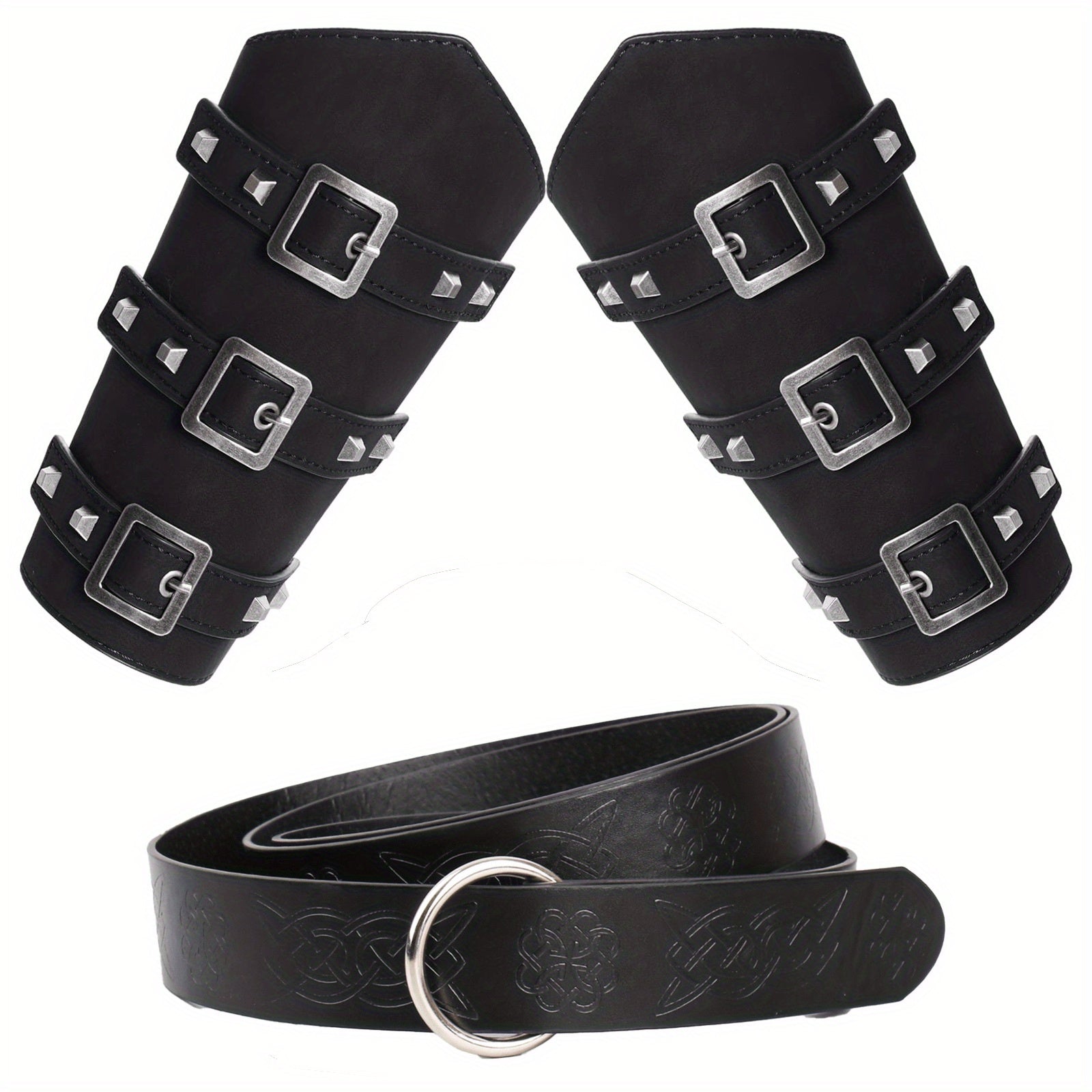 Leather Armguard Medieval Buckle Arm Protector Cosplay Props