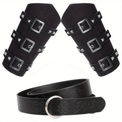 Leather Armguard Medieval Buckle Arm Protector Cosplay Props