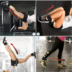 Adjustable Dumbbell Padded Ankle Strap Resistance Band Gym Kickback Cuffs