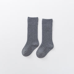 Kids Candy Color Knitted Cotton Stockings for Spring