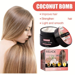 50g Coconut Bomb Hair Mask Repairs Dry & Damaged Hair, Makes Hair Smooth