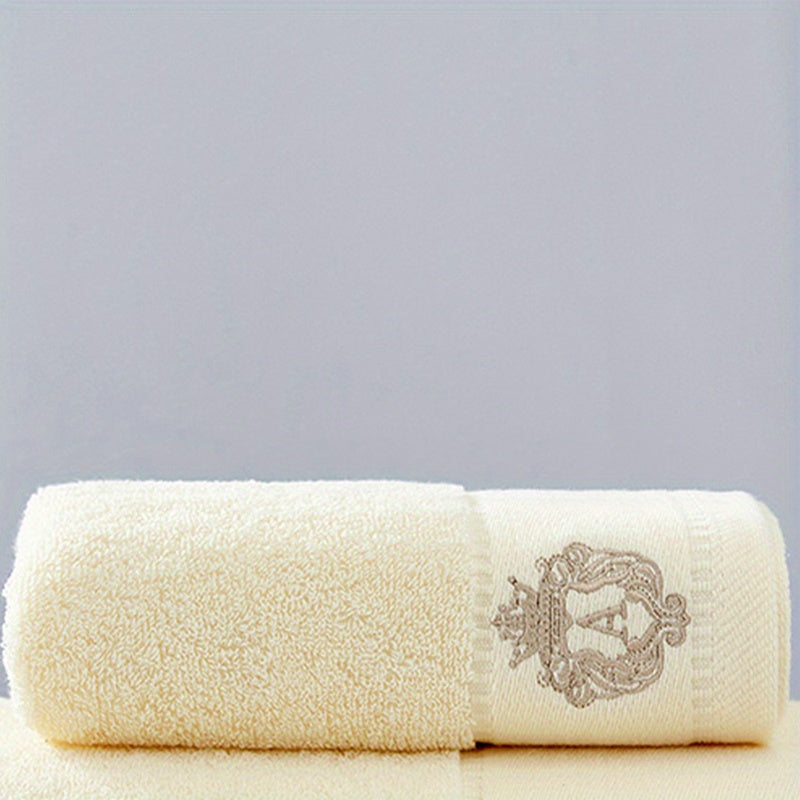 Soft Cotton Hand Towel with Embroidered Lettering 13x29 inches