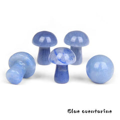 Hand Carved Mushroom Crystal Gemstone DIY Jewelry Gift
