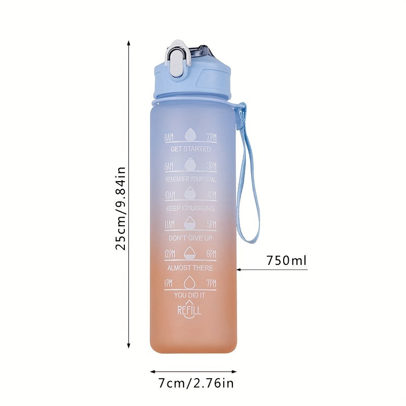 750ml Gradient Water Bottle with Straw