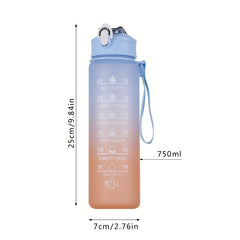 750ml Gradient Water Bottle with Straw