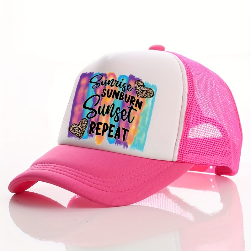 Men's Love Letter Print Peaked Cap Street Baseball Cap