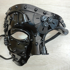 Steam Punk Mask Robot Cosplay Half Face Helmet Halloween Carnival Costume Props